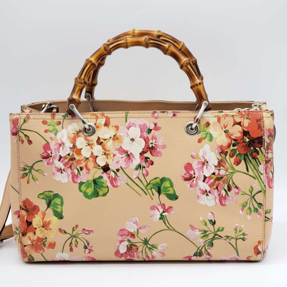 100% Authentic Gucci GG Bloom Bamboo Handle Shoulder/Hand Bag
